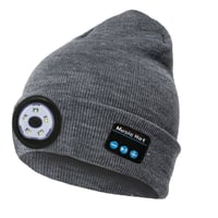 Bluetooth Beanie Hat with LED Headlight