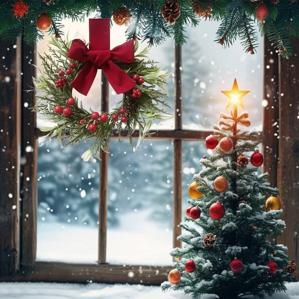 Christmas Small Wreath for Window Door