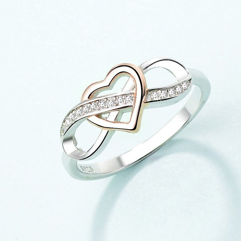 Rose Gold Infinity Heart Ring
