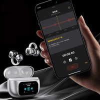 Clip-On Ear LCD Full Color Touch Screen Audio Wireless Headphones