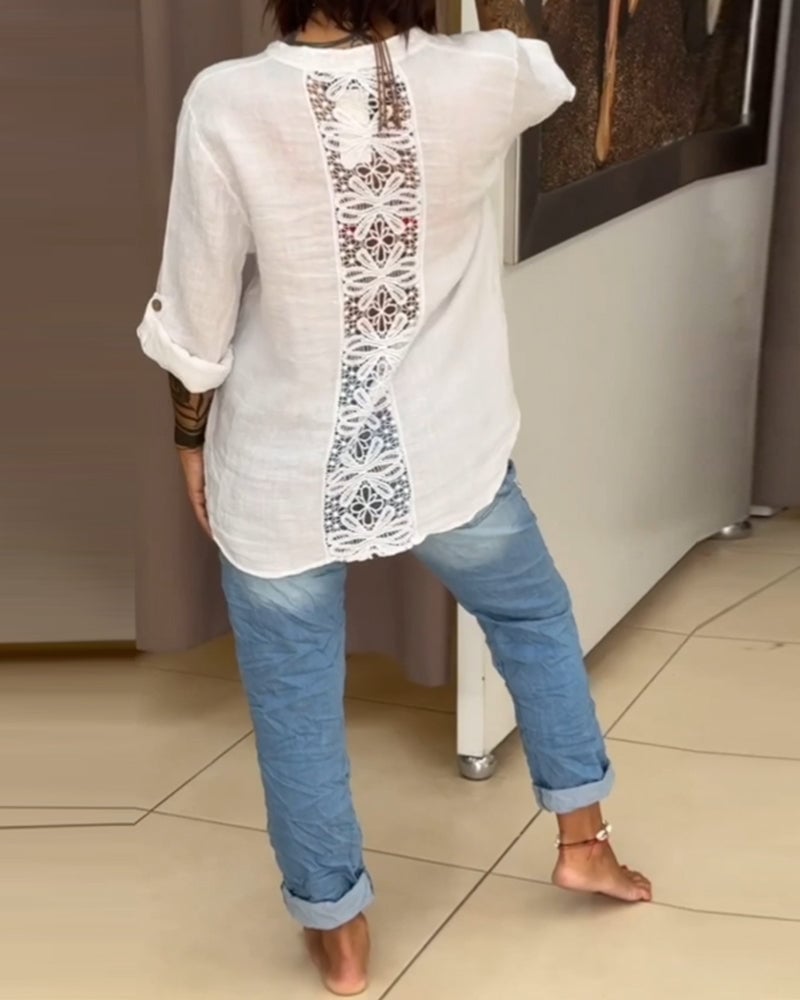 Stylish sequin patch jeans