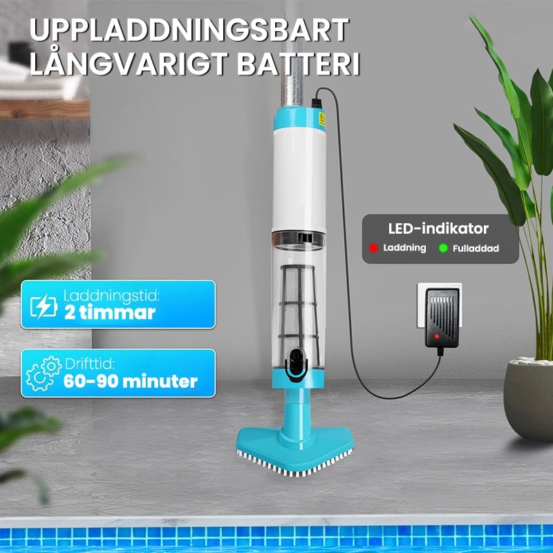 3-I-1 Sladdlös Uppladdningsbar Pooldammsugare Med Kraftfull Motor