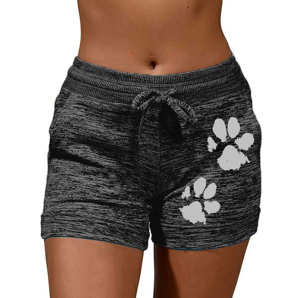 Women's Knitted Shorts With Paw Print