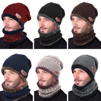 Warm Beanie Cap With Scarf