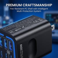 Sakerplus® 50W Multi-Port USB Fast Charger