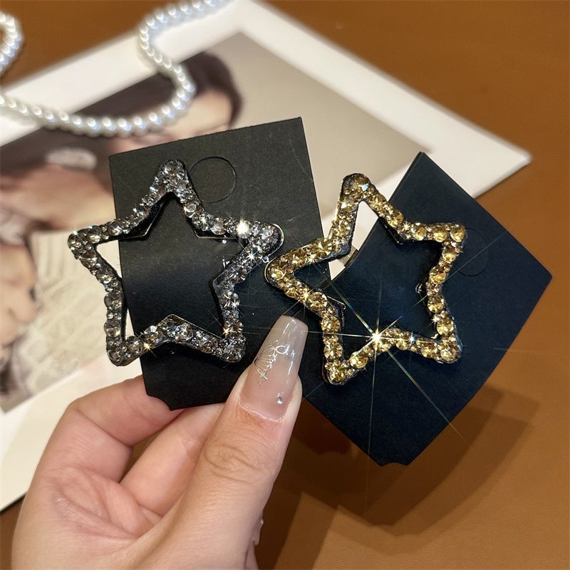Rhinestone Bling Snap Hair Clip Barrettes (4 Stk)