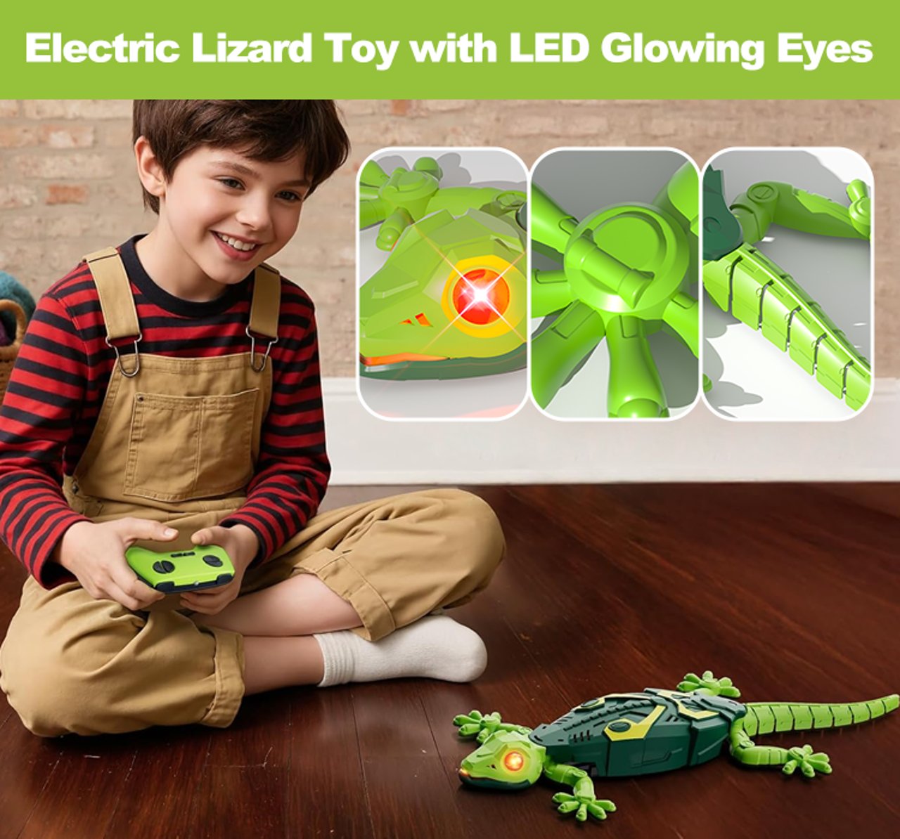 Led Lizaed Checkout Electric Lizard Toy with LED Glowing Eyes