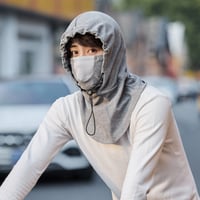 Huvtröja med ansiktsmask och nackvärmare för cykling