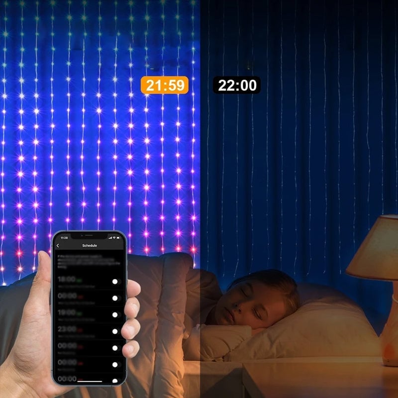 Color Waves LED Curtain Sync Lights