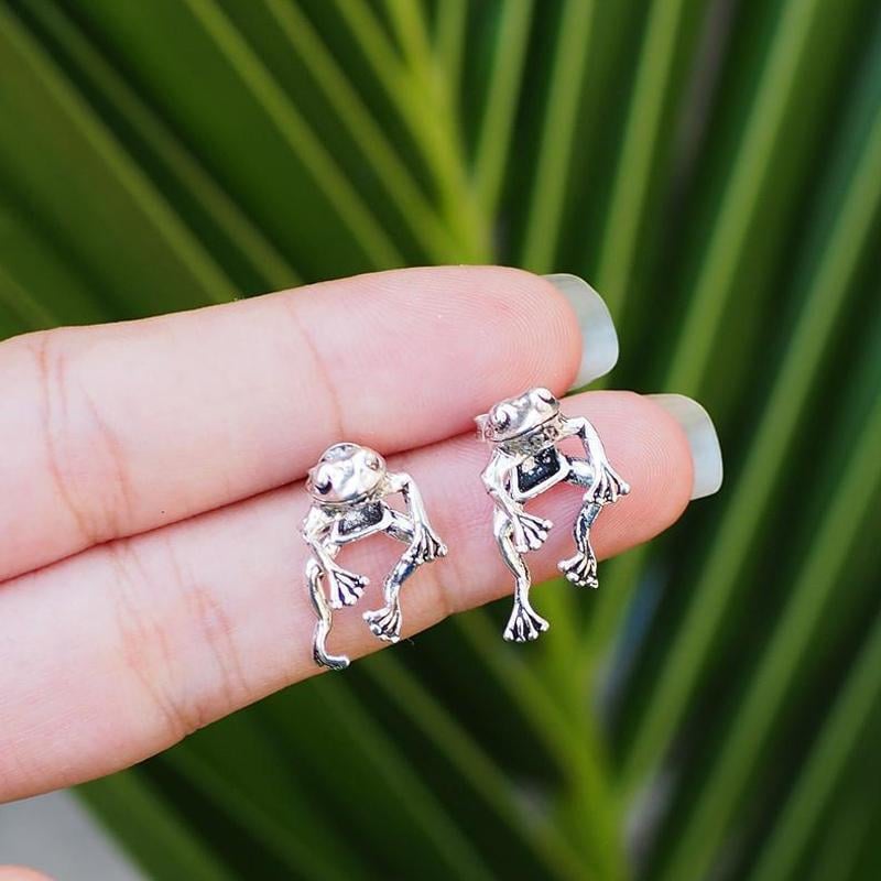 Boucles d'Oreilles Grenouille Vintage, Bijoux d'Amant de Grenouille