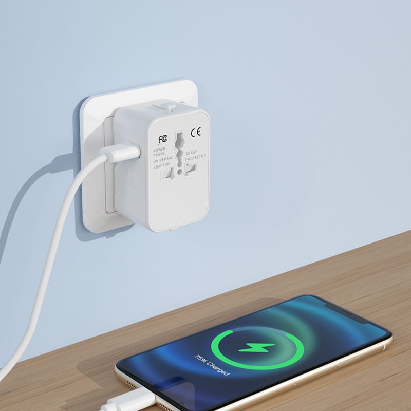 Adaptateur de voyage universel avec deux ports USB