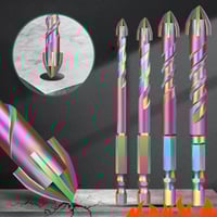 4pcs Titanium Coated Spiral Four-blade Eccentric Drill Bits