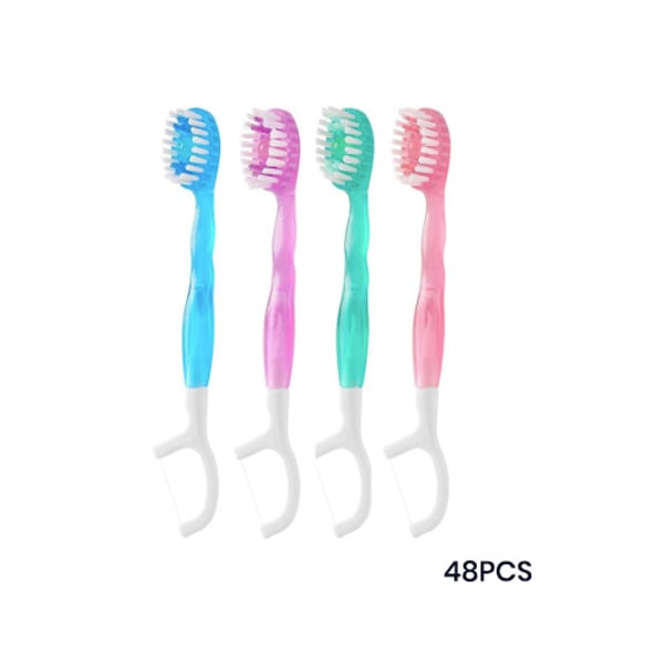 Mini Toothbrush 5 in 1 Tool (Toothpaste + Floss + Pick + Tongue Scraper) Portable Travel Set