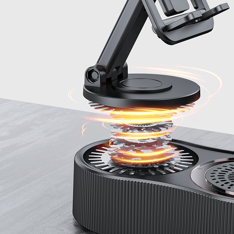 360° Adjustable Phone Stand with Built-in Bluetooth Speaker