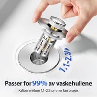 2-i-1 popup-avløp til badet