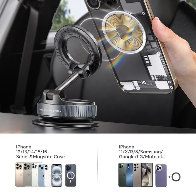 Vacuum Magnetic Car Phone Holder