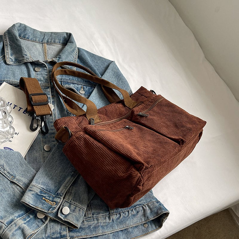 Große Kapazität Corduroy-Damentasche