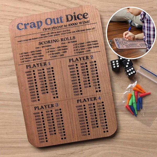 Resultattavle med terningkast