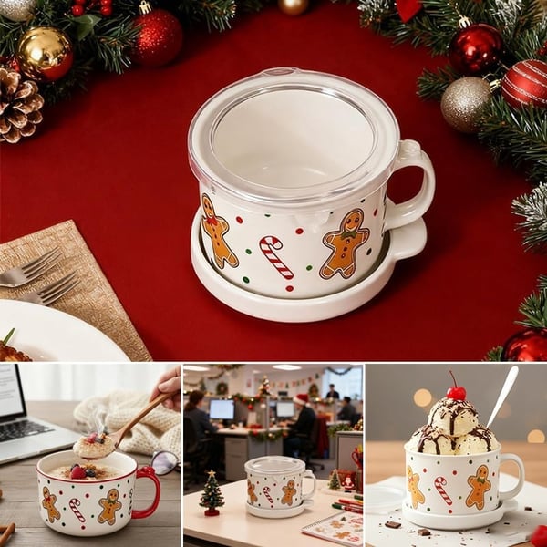 Ceramic Coffee Cup and Saucer Set (Set of 4)