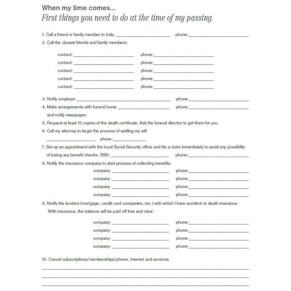 At få styr på tingene for at hjælpe mine kære, når jeg er væk