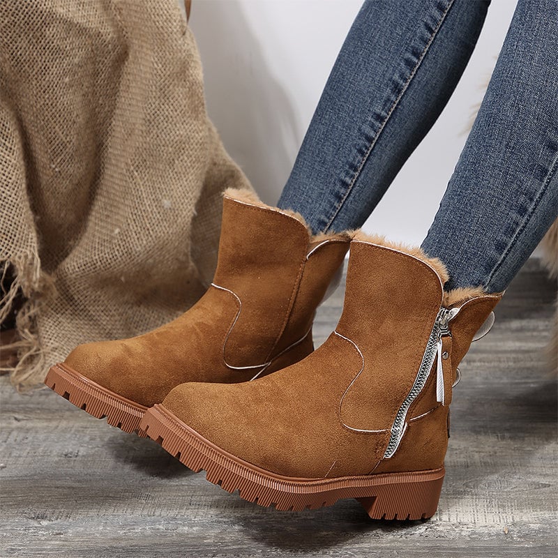 Modische Kurzschaft-Martinsstiefel mit seitlichem Reißverschluss