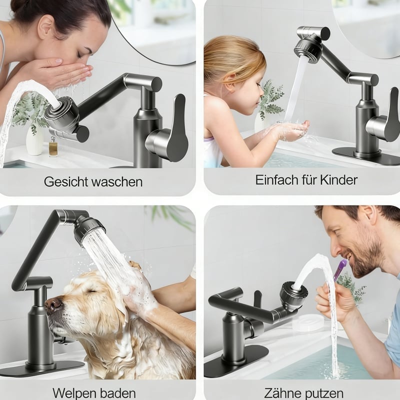 1080° Drehbarer Multifunktions-Wasserhahn aus Edelstahl