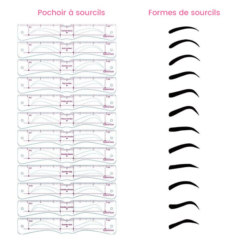 Kit de pochoirs à sourcils en silicone