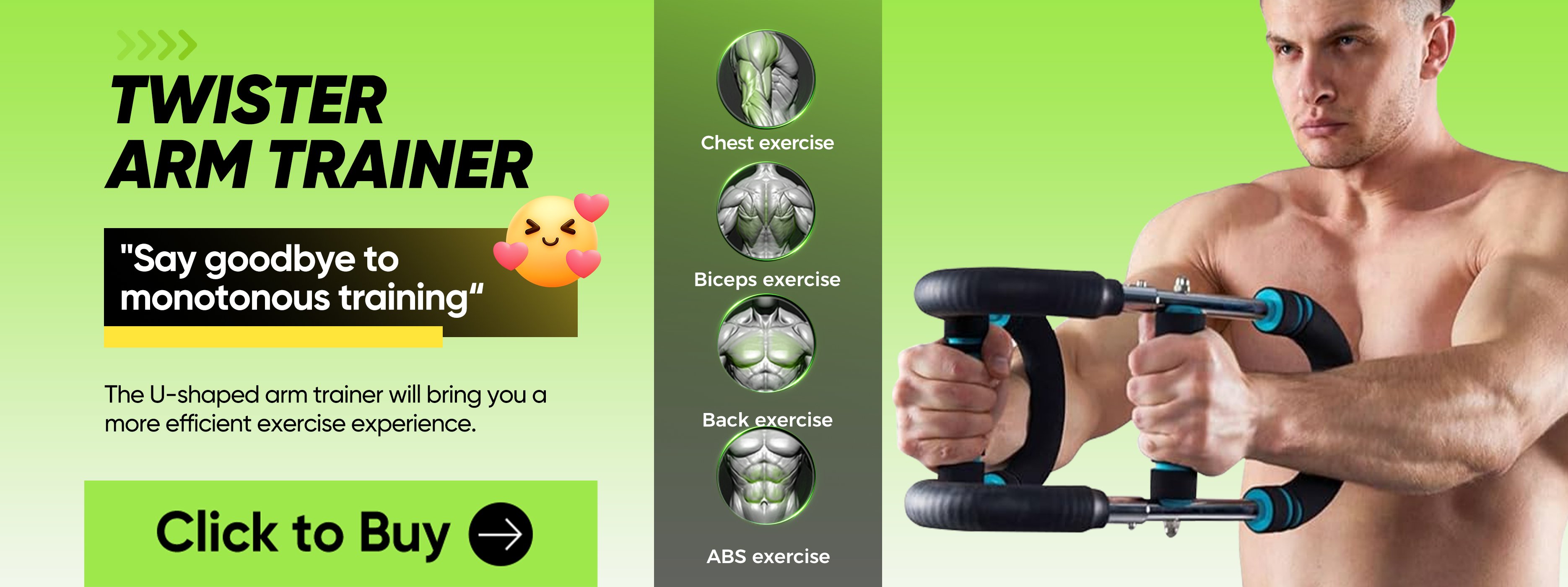 Attrezzo Fitness Portatile Per Casa Arm Trainer Pro - Attrezzo Fitness A Torsione, Resistenza Regolabile 40-100 Lb, Per Petto, Braccia, Spalle, Portatile Attrezzo Per Allenamento Forza
