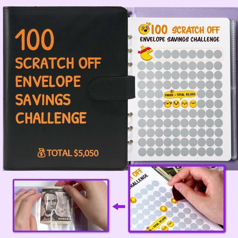 Scratch Off 100 Envelope Challenge Binder