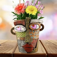 Abstrakte Schönheit Gesicht Blumentopf