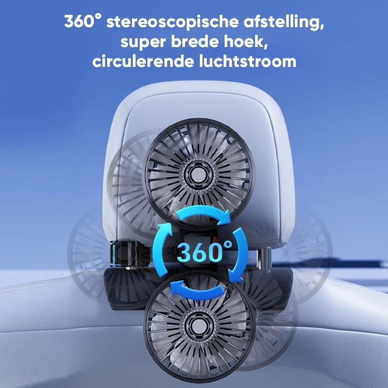 Dubbele kop Mini USB Autoventilator
