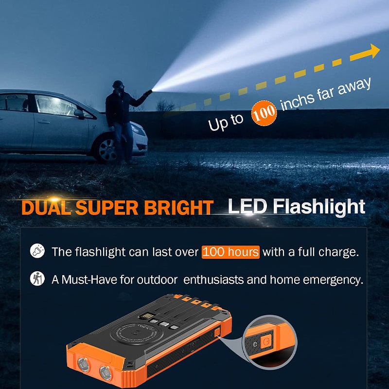 Wireless charging solar power bank