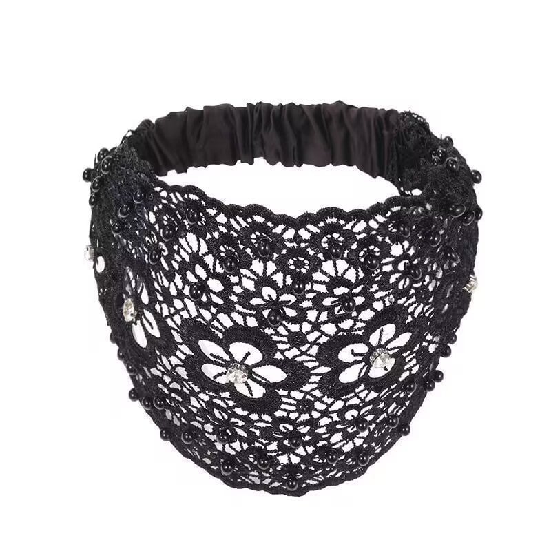 Plum Blossom Beaded Wide Headband