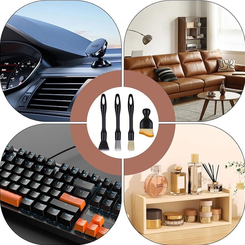4-Piece Car Interior Cleaning Brush Set