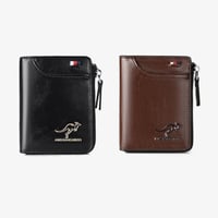Kangaroo Men’s RFID Blocking Wallet with Zipper Multi Credit Card Holder