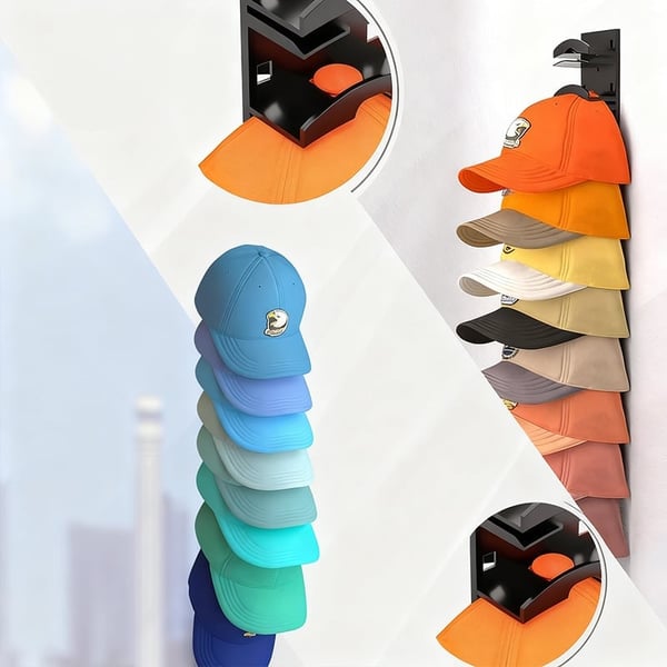 Punch-Free Baseball Cap Storage Rack