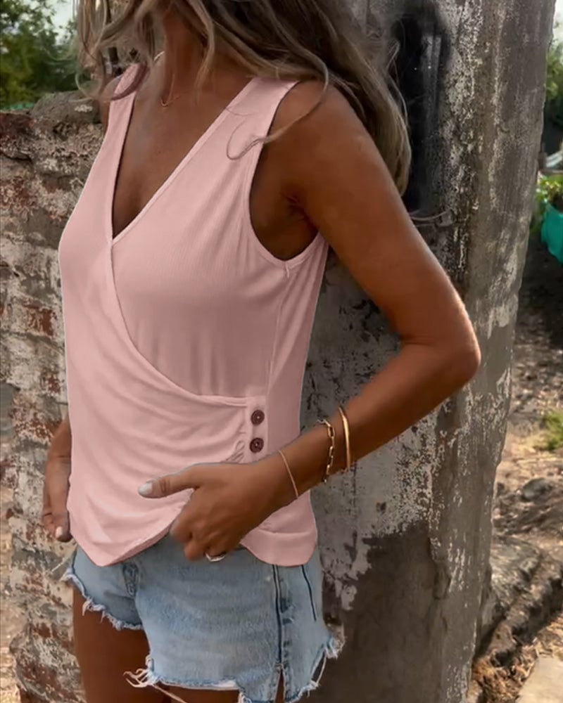 Aumora Buttoned and Sleeveless Versatile Vest