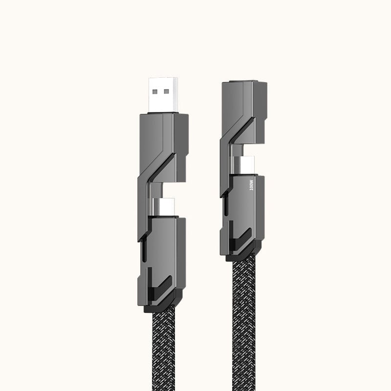 4-in-1 geflochtenes Anti-Verwicklungs-Ladekabel