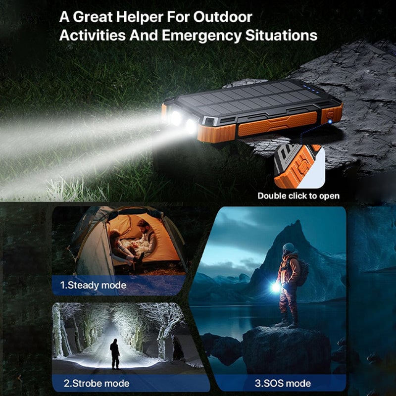 Wireless charging solar power bank