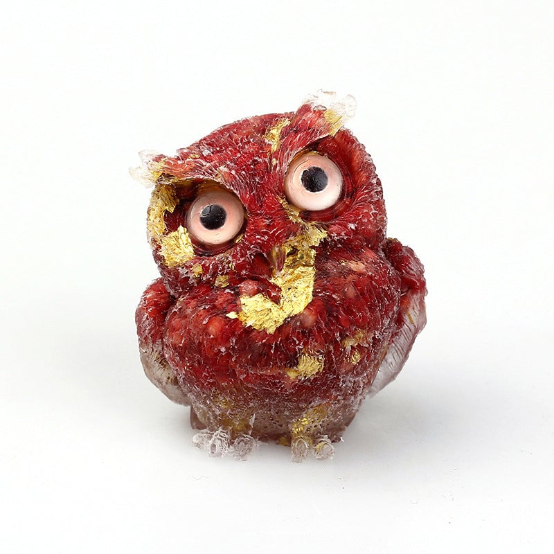 🦉Natural Crystal Gemstone Owl Ornament Home Decor
