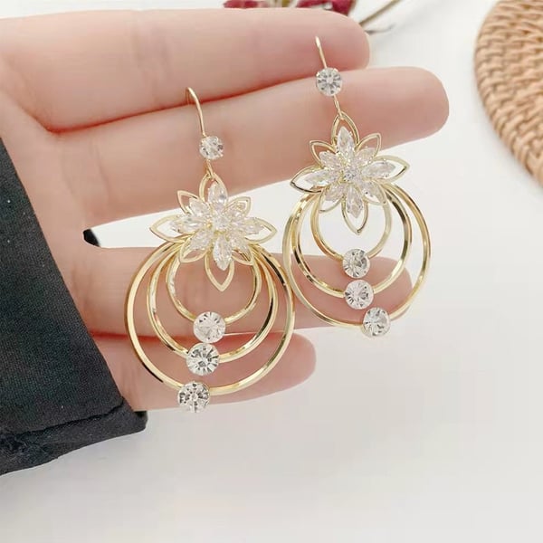 Lotus Zirconia Hoop Earrings