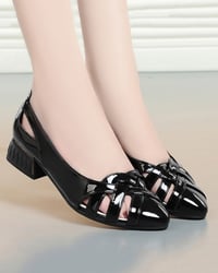 Cutout low heel flats