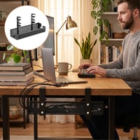Adjustable No-Drill Under-Desk Cable Organizer