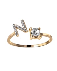 Offener Zirkonia-Ring mit Initialen