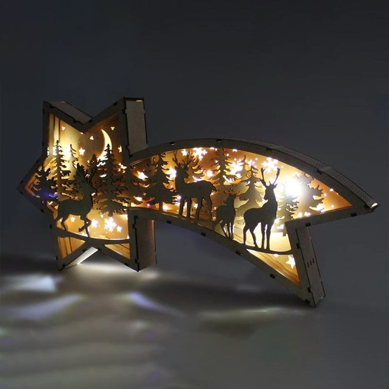 LED houten kerststerlicht