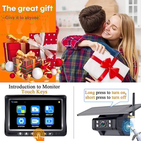 Sakerplus Magnetic Solar Wireless Backup Camera