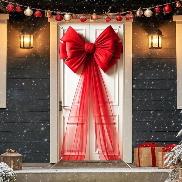 Christmas Door Bow Ribbon Decoration