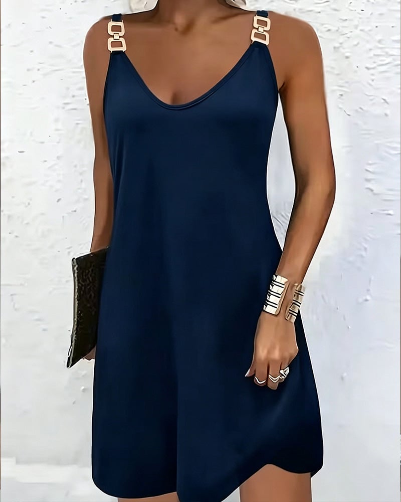 Casual Solid Color Cami Dress