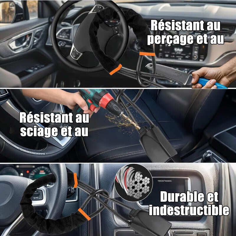 Antivol universel pour volant avec 2 clés