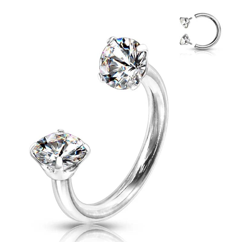 Zirkonia Hufeisenring für Piercings
